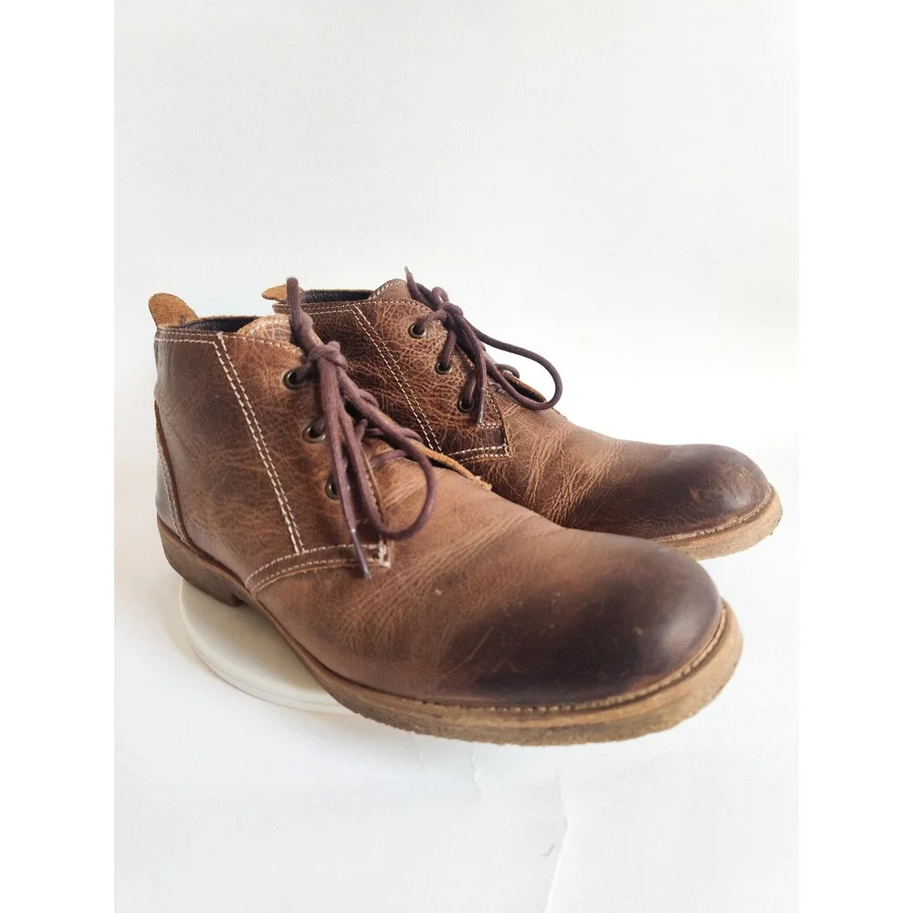 Bed Stu Chukka Boots 10 Ankle Boots Lace Up Leather Distressed Rugged Casual